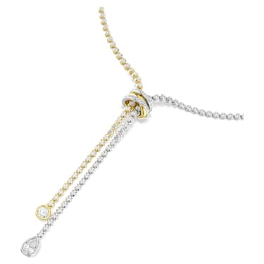 Hyperbola Y 네크리스, 라운드 컷, 매듭, 화이트, 믹스 메탈 피니시 - Swarovski, 5752854