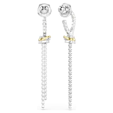 Swarovski Hyperbola ハート ドロップピアス Hyperbola ドロップピアス, ラウンドカット, 結び目, ホワイト