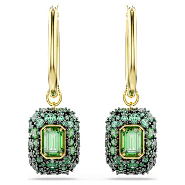 Sublima 드롭 이어링, 옥타곤 컷, 그린, 18K 골드 피니시 - Swarovski, 5752890