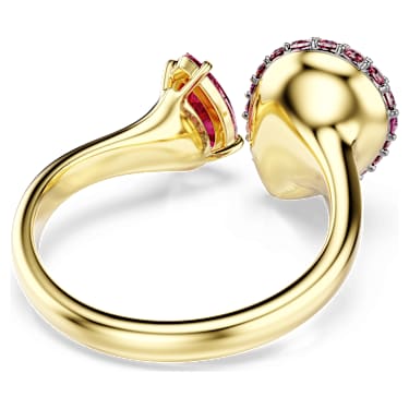 Sublima cocktail ring, Pear cut, Red, 18K gold finish - Swarovski, 5752897