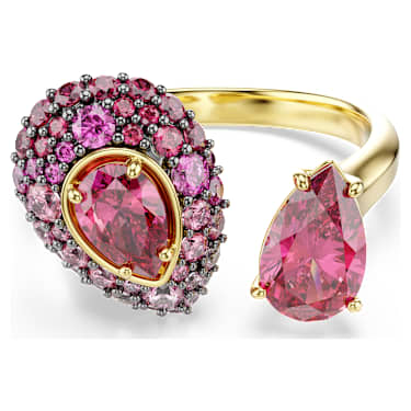 Sublima cocktail ring, Pear cut, Red, 18K gold finish - Swarovski, 5752899