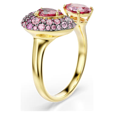 Sublima cocktail ring, Pear cut, Red, 18K gold finish - Swarovski, 5752899
