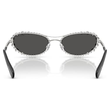 Sončna očala, Ovalna oblika, Na klik 2 v 1, SK7044, Srebrn odtenek - Swarovski, 5752912
