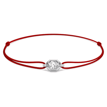 Octagon bracelet, Lab-grown diamonds 0.25 ct tw, Octagon shape, Red, Sterling silver - Swarovski, 5752916