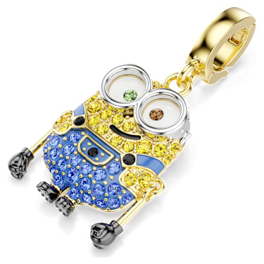 Minions Bob charm, Pavé, Multicoloured, Gold-tone plated - Swarovski, 5753016