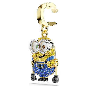 Minions Bob charm, Pavé, Multicoloured, 18K gold finish - Swarovski, 5753016
