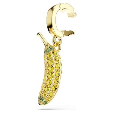 Minions Banana 吊飾, 密鑲, 黃色, 鍍金（金色飾面） - Swarovski, 5753017