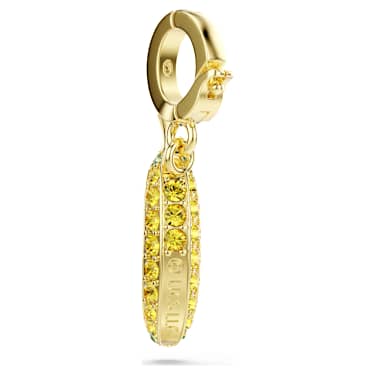 Minions Banana 吊飾, 密鑲, 黃色, 鍍金（金色飾面） - Swarovski, 5753017