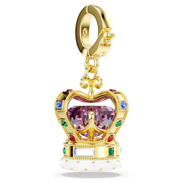 Minions Crown Charm, 混合切割, 流光溢彩, 镀金色调 - Swarovski, 5753019