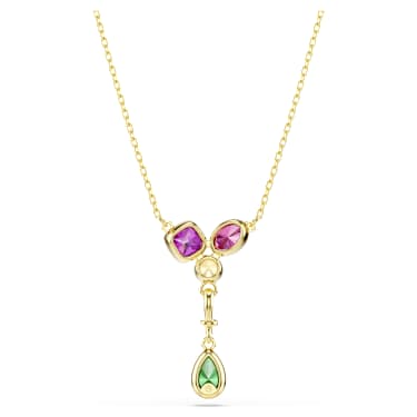 Pendente a Y Imber, Taglio misto, Multicolore, Finitura oro 18K - Swarovski, 5753261