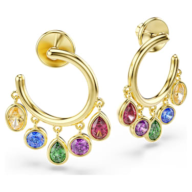 Orecchini a cerchio Imber, Taglio misto, Multicolore, Finitura oro 18K - Swarovski, 5753263