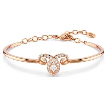 Chinese Zodiac バングル, ミックスカット, ホワイト, 18Kローズゴールドコーティング - Swarovski, 5753323