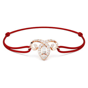 Chinese Zodiac 브레이슬릿, 믹스 컷, 레드, 18K 로즈 골드 피니시 - Swarovski, 5753324