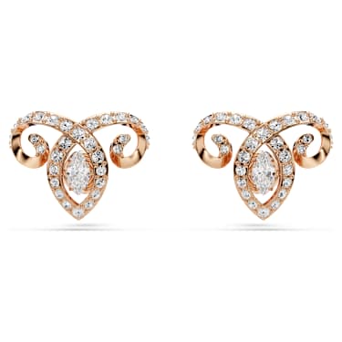 Chinese Zodiac スタッドピアス, ミックスカット, ホワイト, 18Kローズゴールドコーティング - Swarovski, 5753326
