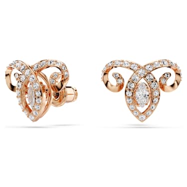 Chinese Zodiac スタッドピアス, ミックスカット, ホワイト, 18Kローズゴールドコーティング - Swarovski, 5753326