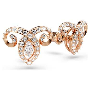 Chinese Zodiac スタッドピアス, ミックスカット, ホワイト, 18Kローズゴールドコーティング - Swarovski, 5753326