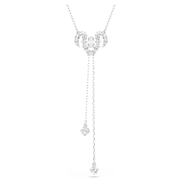 Chinese Zodiac สร้อยคอ, ผสมผสานเหลี่ยมเจียระไนหลายหลายรูปแบบ, ขาว, เคลือบโรเดียม - Swarovski, 5753327