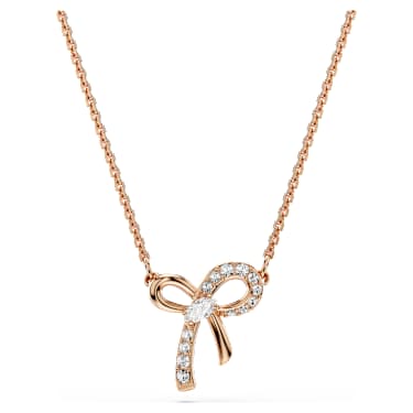 Hyperbola 鏈墜, 混合式切割, 蝴蝶結, 白色, 18K 金（玫瑰金色）飾面 - Swarovski, 5753329