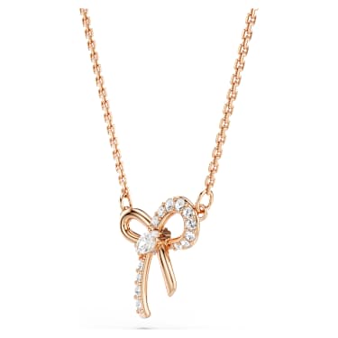 Hyperbola 鏈墜, 混合式切割, 蝴蝶結, 白色, 18K 金（玫瑰金色）飾面 - Swarovski, 5753329