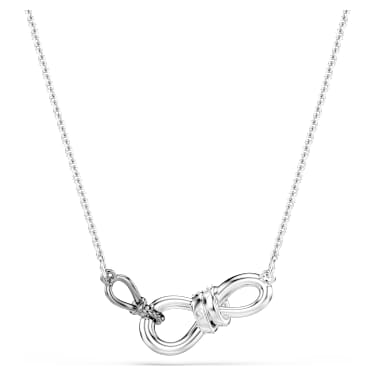 Hyperbola 項鏈, 圓形切割, 蝴蝶結, 白色, 多種金屬潤飾 - Swarovski, 5753332
