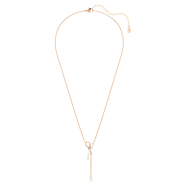 Verižica Hyperbola, Mešani rezi, Pentlja, Bela, Prevleka iz mešanih kovin - Swarovski, 5753336