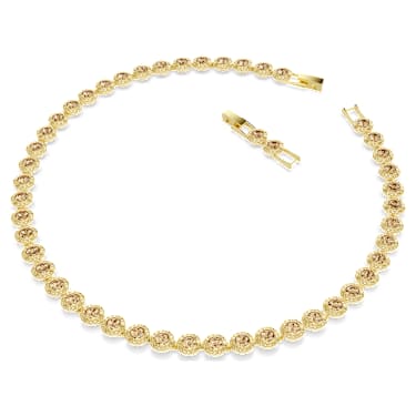 Una Angelic necklace, Round cut, Caramel, Gold-tone plated - Swarovski, 5753339