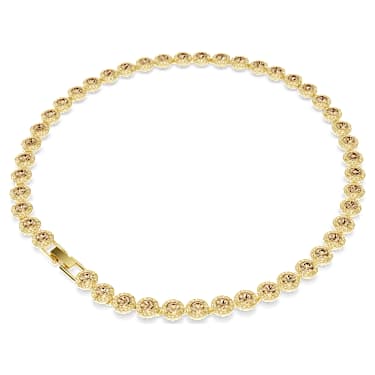 Una Angelic necklace, Round cut, Caramel, Gold-tone plated - Swarovski, 5753339
