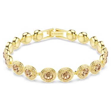 Una Angelic bracelet, Round cut, Caramel, Gold-tone plated - Swarovski, 5753341