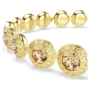 Una Angelic bracelet, Round cut, Caramel, 18K gold finish - Swarovski, 5753341