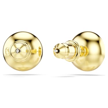 Una Angelic stud earrings, Round cut, Caramel, Gold-tone plated - Swarovski, 5753342