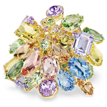 Gema 칵테일 링, 믹스 컷, 멀티컬러, 골드 톤 플래팅 - Swarovski, 5753503