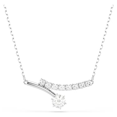 Matrix 項鏈, 圓形切割, 白色, 鍍白金色 - Swarovski, 5753568