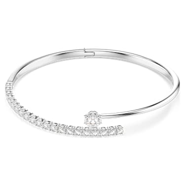 Matrix กำไล, เจียระไนทรงกลม, ขาว, เคลือบโรเดียม - Swarovski, 5753569