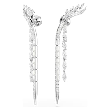 Mesmera ピアス, ミックスカット, ホワイト, ロジウム・プレーティング - Swarovski, 5753675