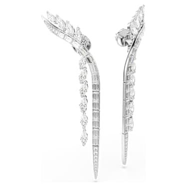 Boucles d'oreilles Mesmera, Tailles variées, Blanches, Métal rhodié - Swarovski, 5753675
