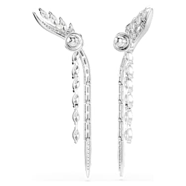 Kolczyki Mesmera, Szlify różnorodne, Białe, Powłoka z rodu - Swarovski, 5753675