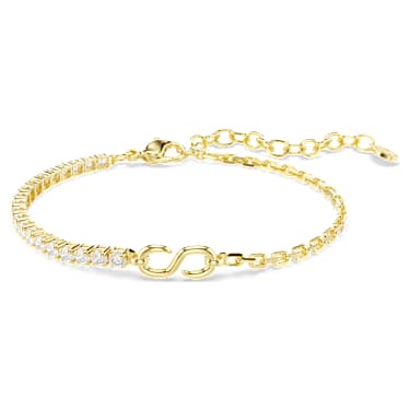 Matrix bracelet, Round cut, White, 18K gold finish - Swarovski, 5753925
