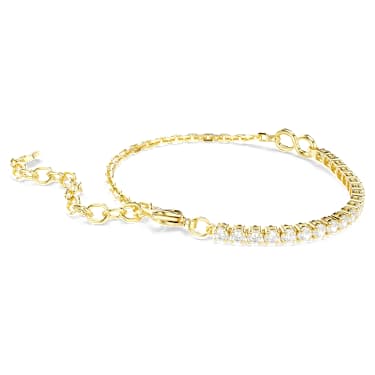 Matrix bracelet, Round cut, White, 18K gold finish - Swarovski, 5753925