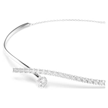 Matrix สร้อยคอ, เจียระไนทรงกลม, ขาว, เคลือบโรเดียม - Swarovski, 5754020