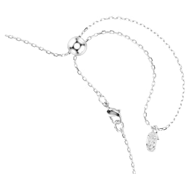 Matrix 項鏈, 圓形切割, 白色, 鍍白金色 - Swarovski, 5754020