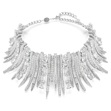 Gargantilha Vienna, Combinação de lapidações, Branca, Lacado a ródio - Swarovski, 5754021