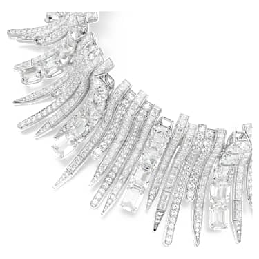 Vienna choker nyaklánc, Vegyes metszés, Fehér, Ródium bevonattal - Swarovski, 5754021