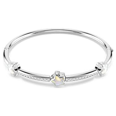 Obročasta zapestnica Chroma, Mešani rezi, Zvezda, Bela, Prevleka iz rodija - Swarovski, 5754178