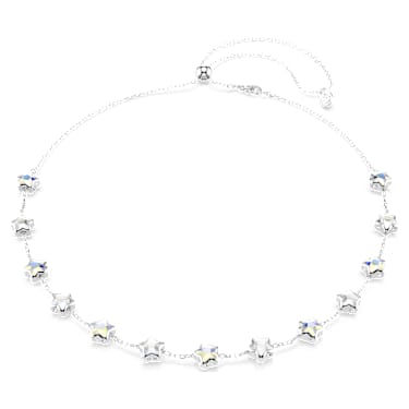 Collana Chroma, Taglio misto, Stella, Bianca, Placcato rodio - Swarovski, 5754183