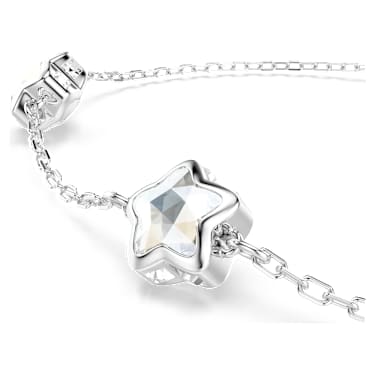 Pulsera Chroma, Estrella, Blanca, Baño de rodio - Swarovski, 5754185