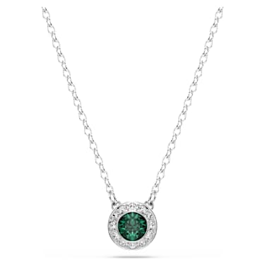 Una Angelic 鏈墜, 圓形切割, 綠色, 鍍白金色 - Swarovski, 5754229