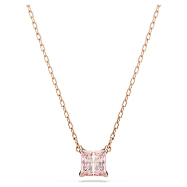 Stilla 鏈墜, 方形切割, 粉紅色, 18K 金（玫瑰金色）飾面 - Swarovski, 5754233