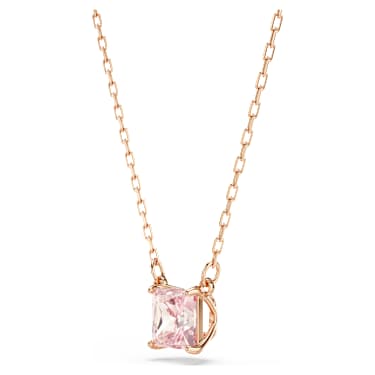Stilla medál, Négyzet metszéses, Rózsaszín, 18 kt-os rózsaarany bevonat - Swarovski, 5754233