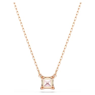 Obesek Stilla, Kvadratni rez, Roza, V videzu rožnatega zlata 18K - Swarovski, 5754233