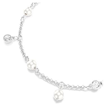 Braccialetto Imber, Crystal Pearl, Taglio Round, Bianco, Placcato rodio - Swarovski, 5754242